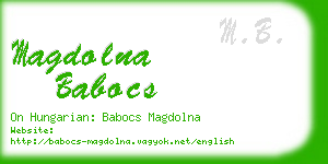 magdolna babocs business card